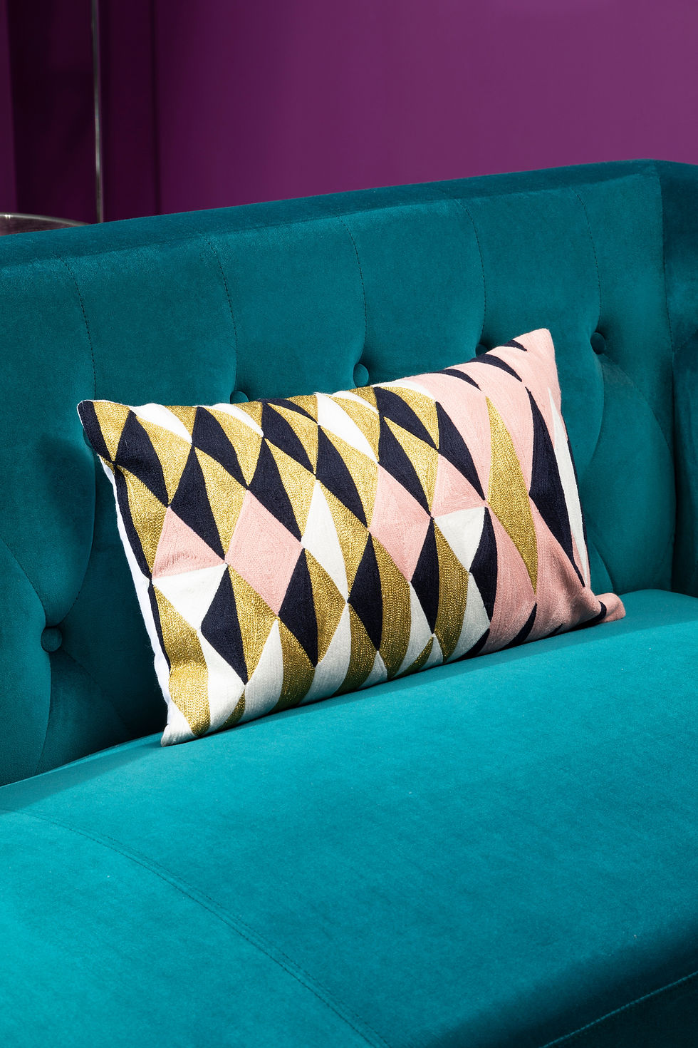 Thumbnail: Verdana 3 Seat Teal Velvet Sofa