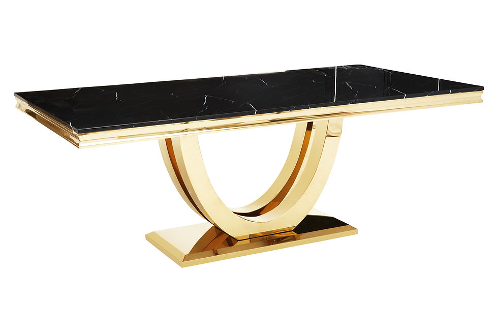 Thumbnail: Monaco Black Marble Rectangular Dining Table