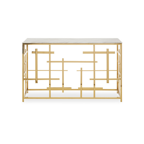 Zermatt White Marble Console Table | RIT INTERIOR DESIGN