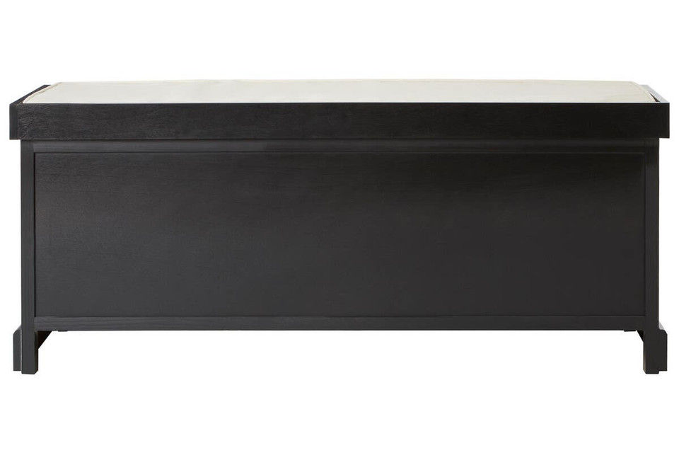 Thumbnail: Heritage Black Three Drawer Storage Bench with Cushion