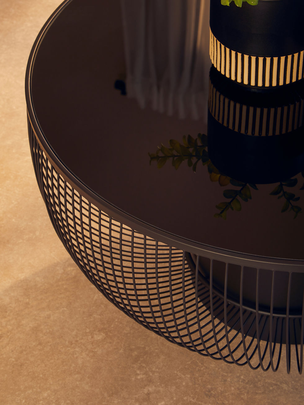 Thumbnail: Torino Coffee Table With Black Glass Top