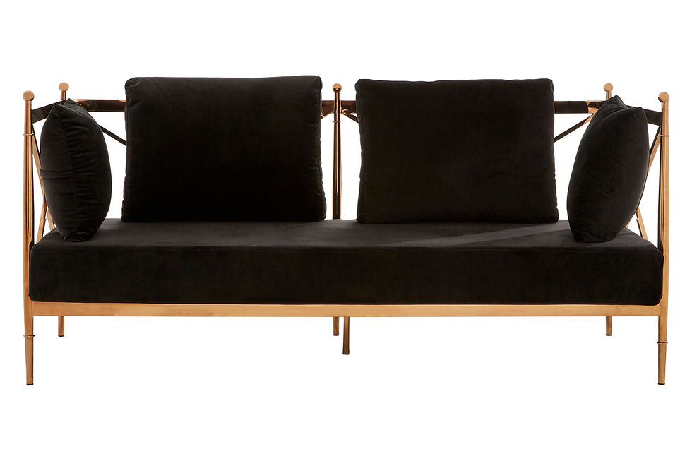 Thumbnail: Novalux 2 Seat Rose Gold Lattice Arms Sofa