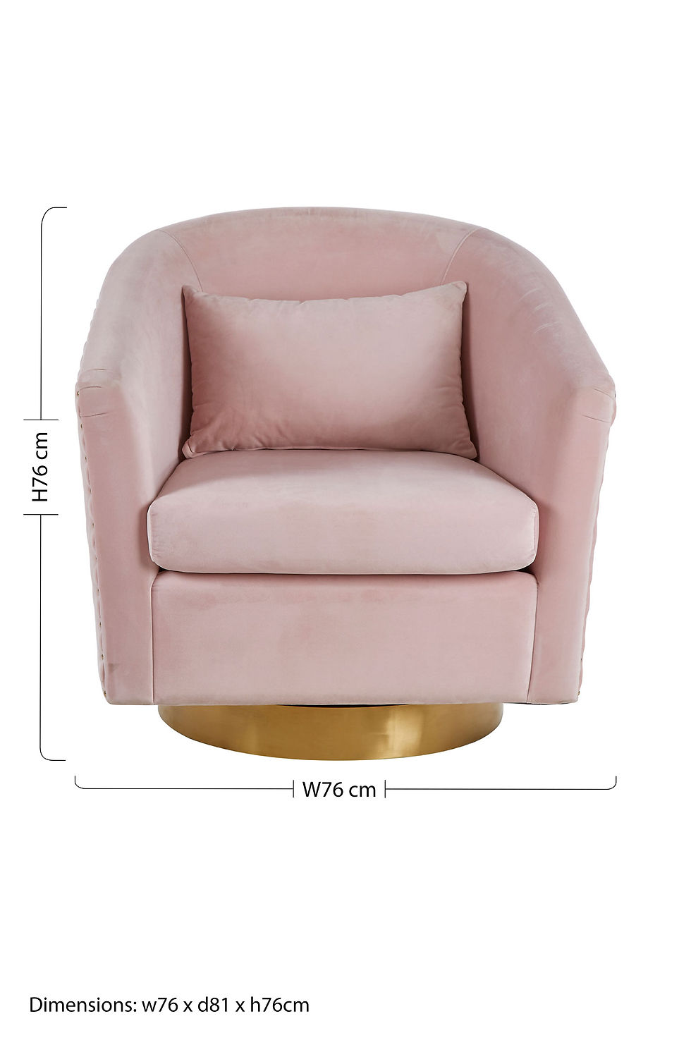 Thumbnail: Blissful Pink Velvet Chair with Gold Base
