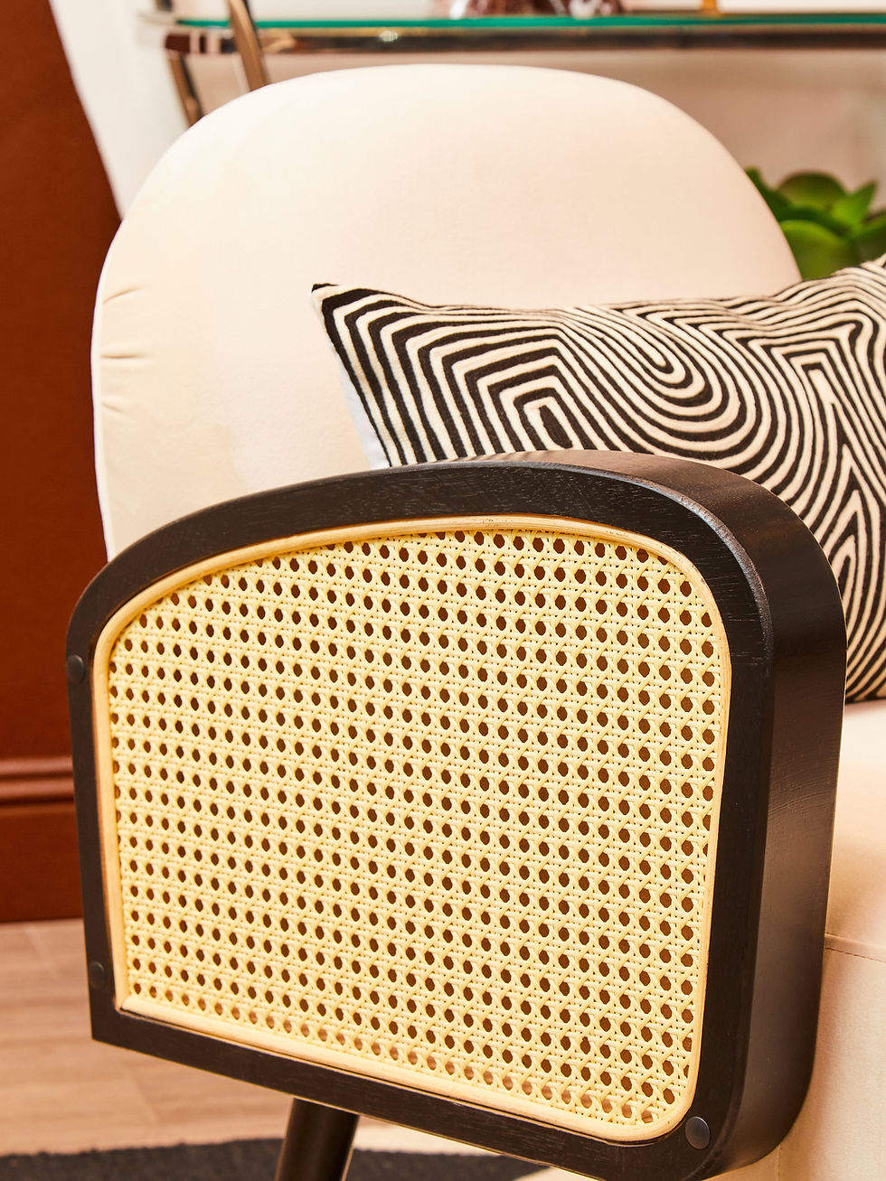 Thumbnail: Selene Black Velvet Armchair