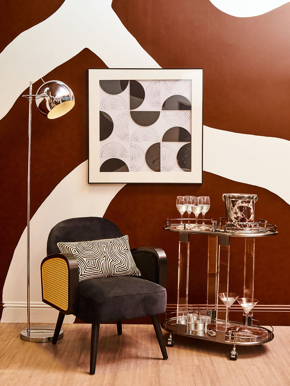 Thumbnail: Selene Black Velvet Armchair