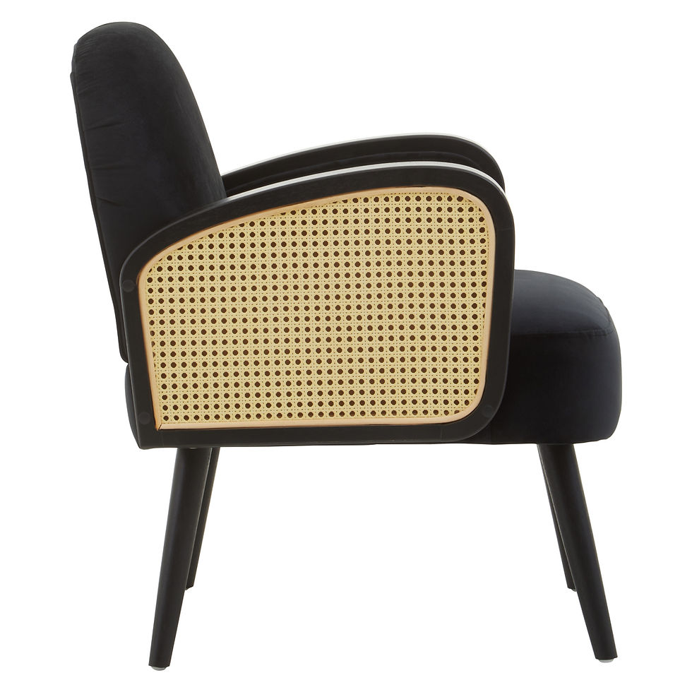 Thumbnail: Selene Black Velvet Armchair