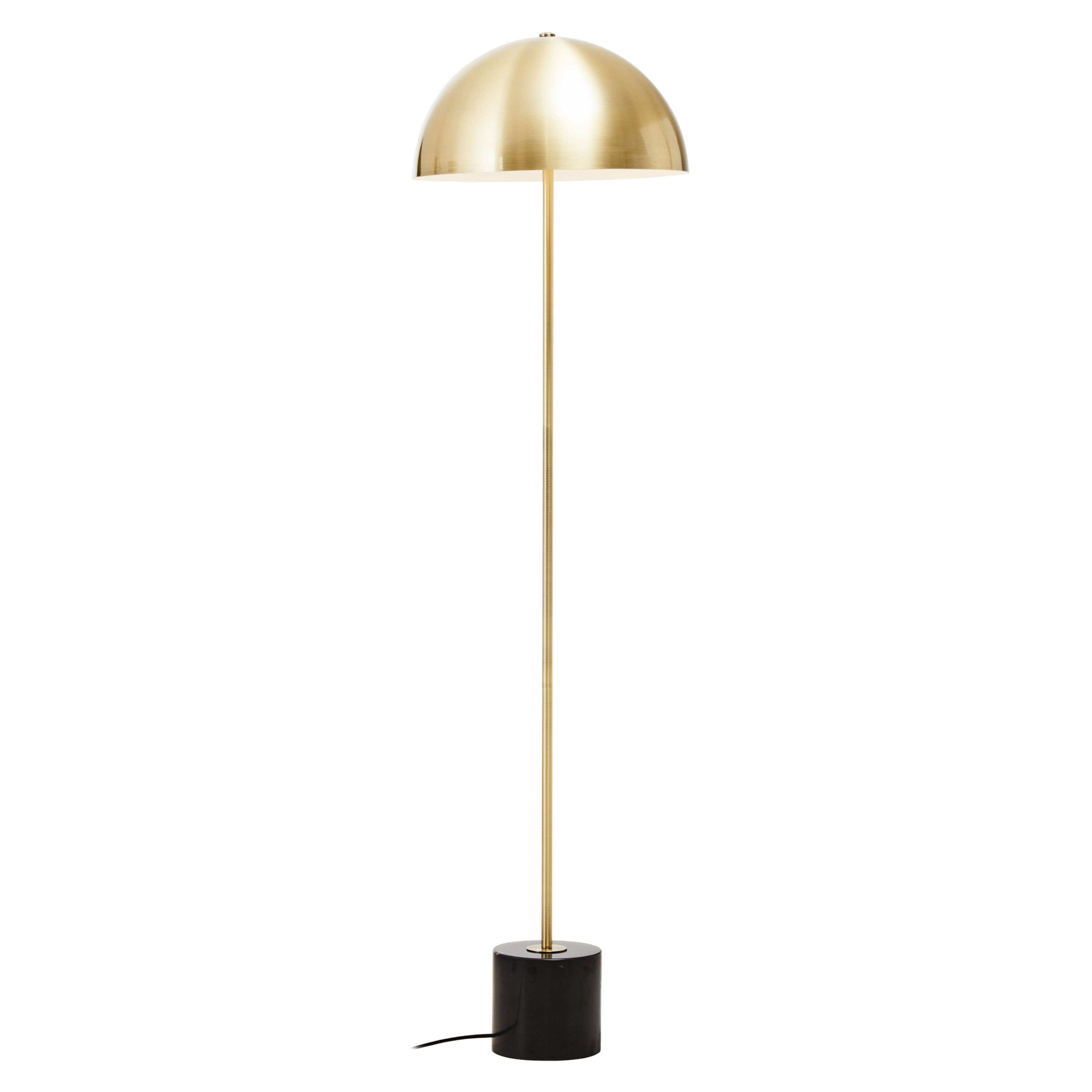 Ritz Brushed Brass Floor Lamp with Black Marble Base