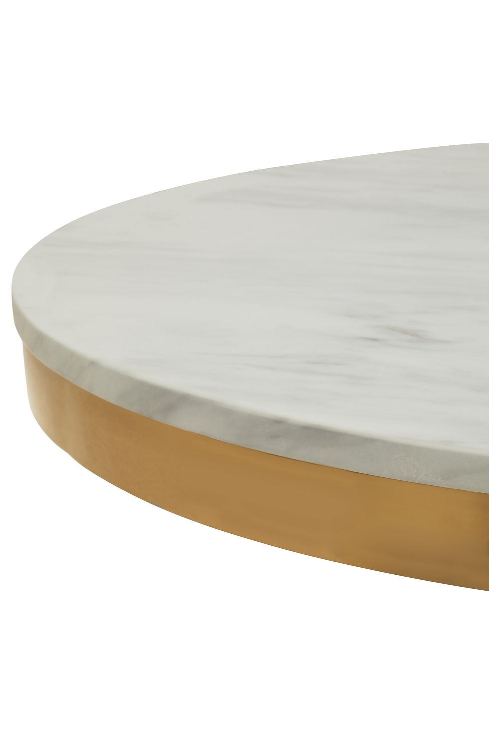 Thumbnail: Aveline Round Marble Dining Table With Gold Base