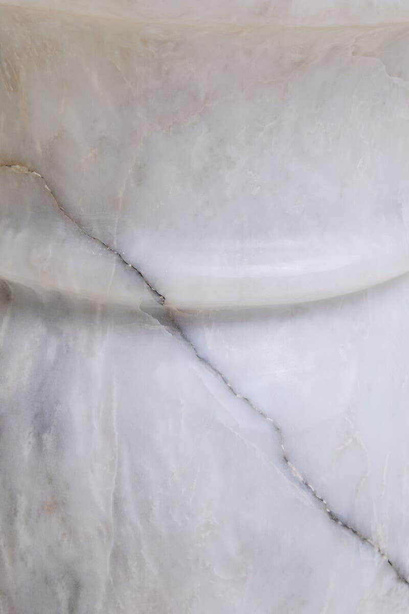 Thumbnail: Zoro White Marble Stool And Side Table