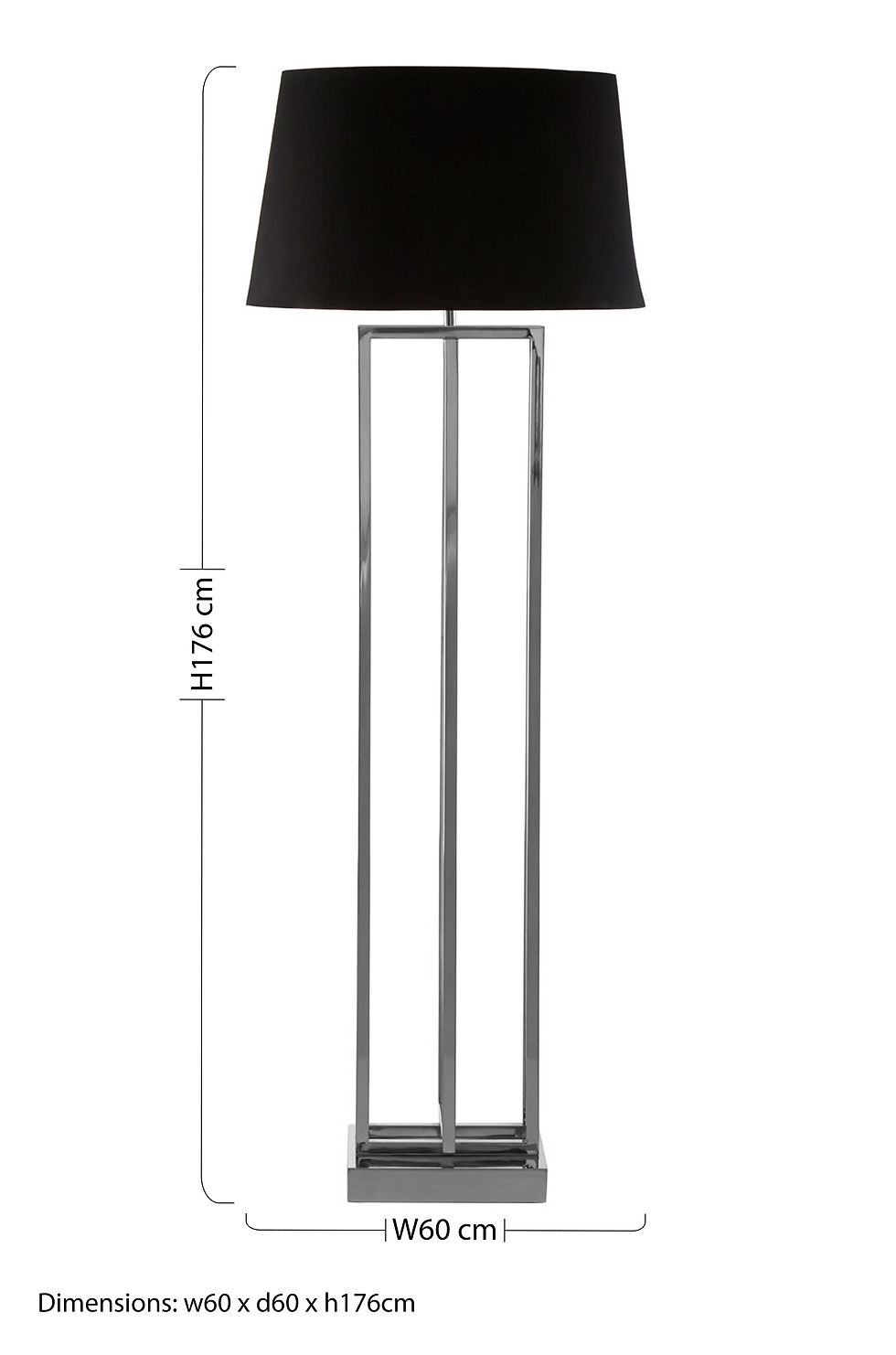 Thumbnail: Bordeaux Nickel Finish Rectangular Floor Lamp