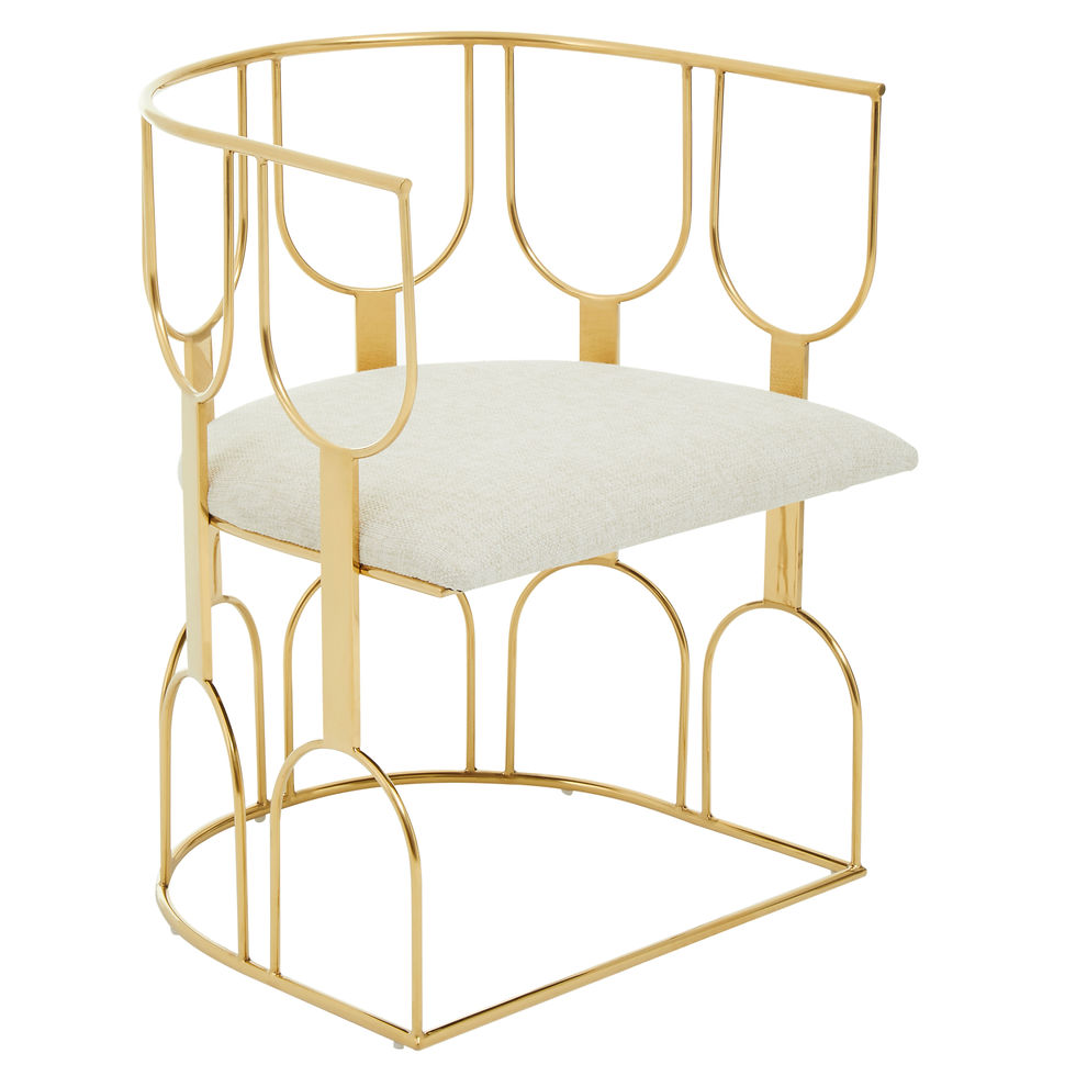 Thumbnail: Seychelles Natural Fabric And Gold Finish Chair