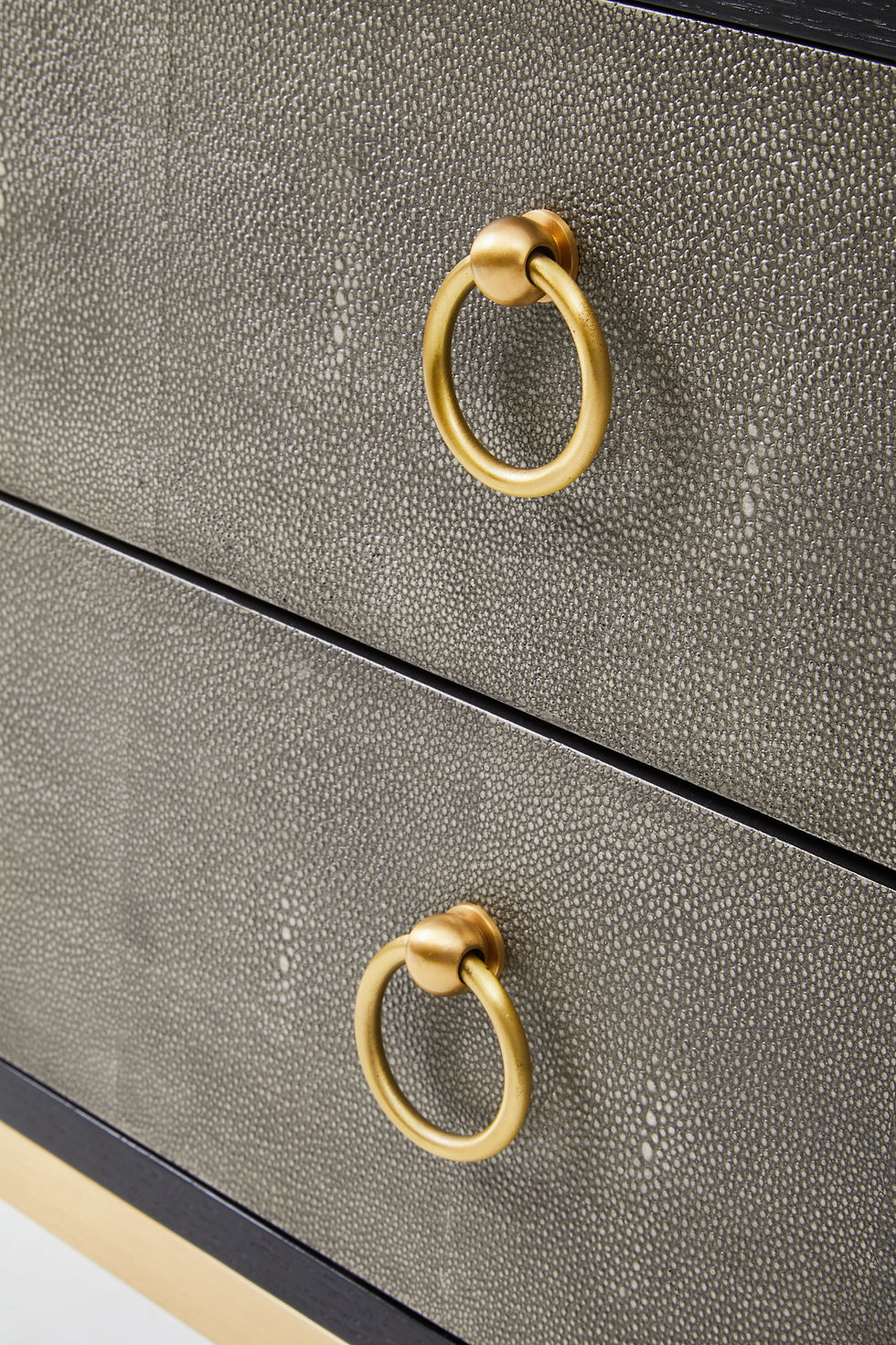 Thumbnail: Delfino Two Drawer Grey Shagreen Effect Side Table