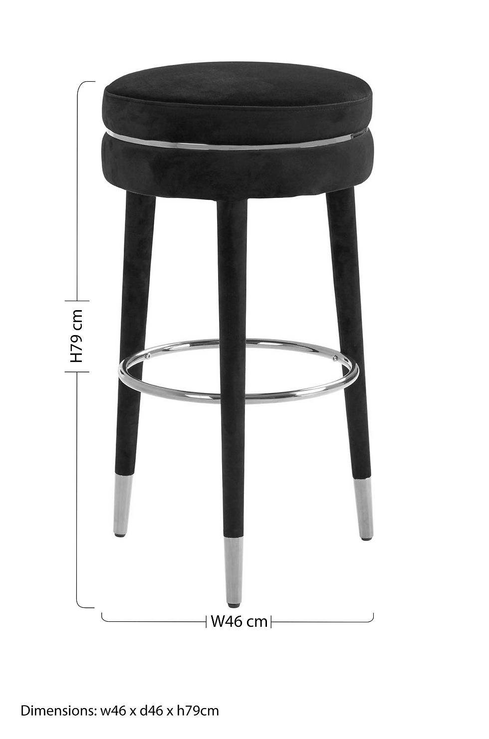 Thumbnail: Eclipse Grey Velvet Bar Stool with Rubberwood Legs