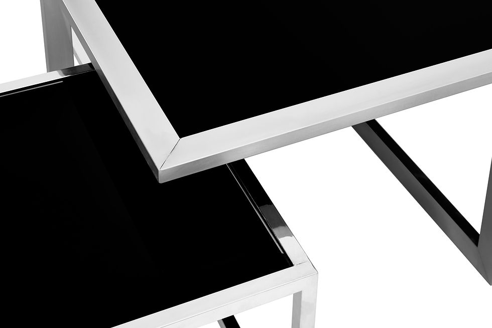 Thumbnail: Halcyon Silver Coffee Table And Stools Set