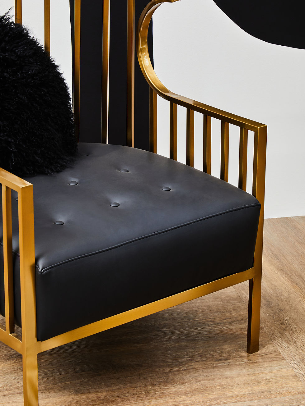 Thumbnail: Tulum Brushed Gold Dome Cage Chair