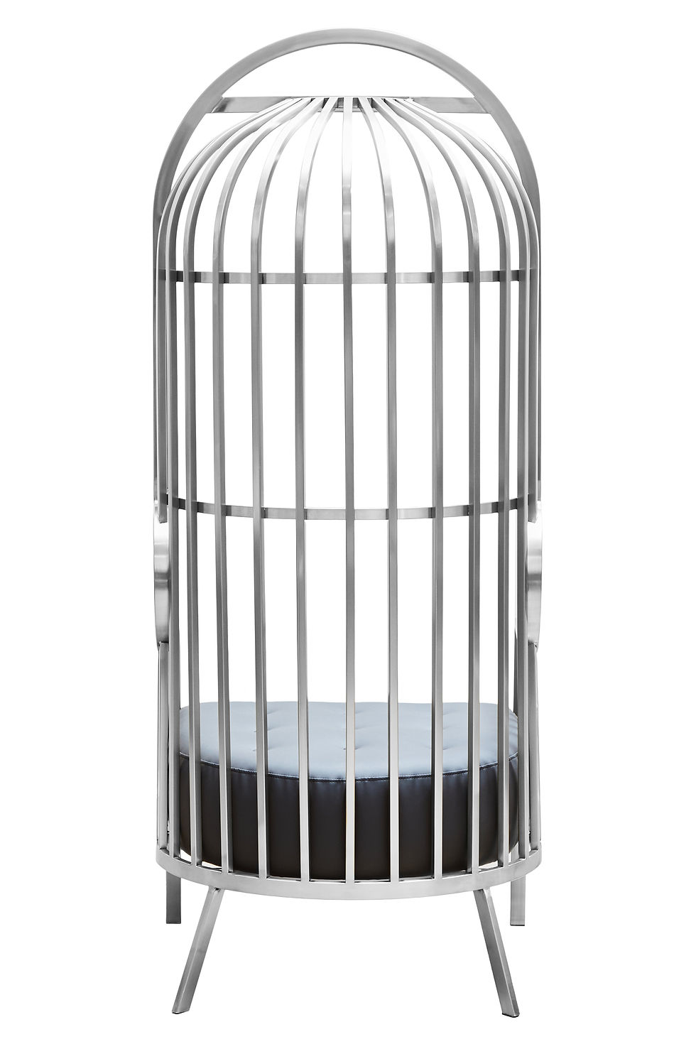 Thumbnail: Tulum Brushed Silver Dome Cage Chair
