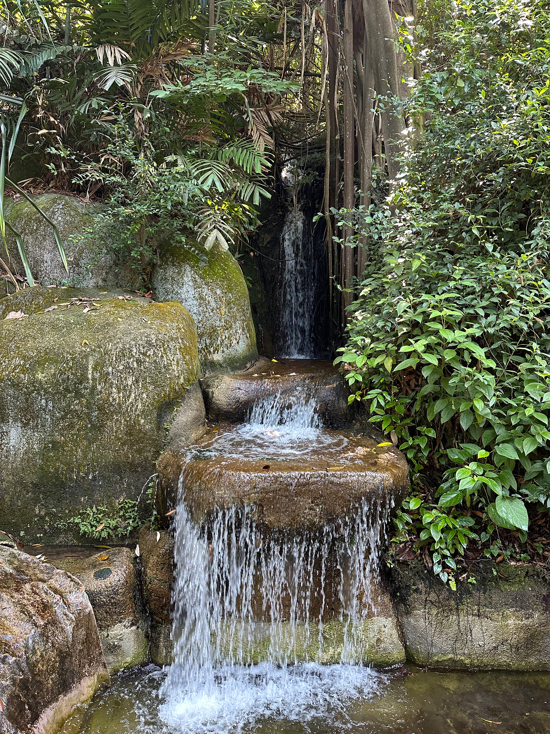 small waterfall in mount imbiah nature trail in singapore