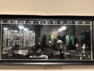 luxe black and mirrored miniature room