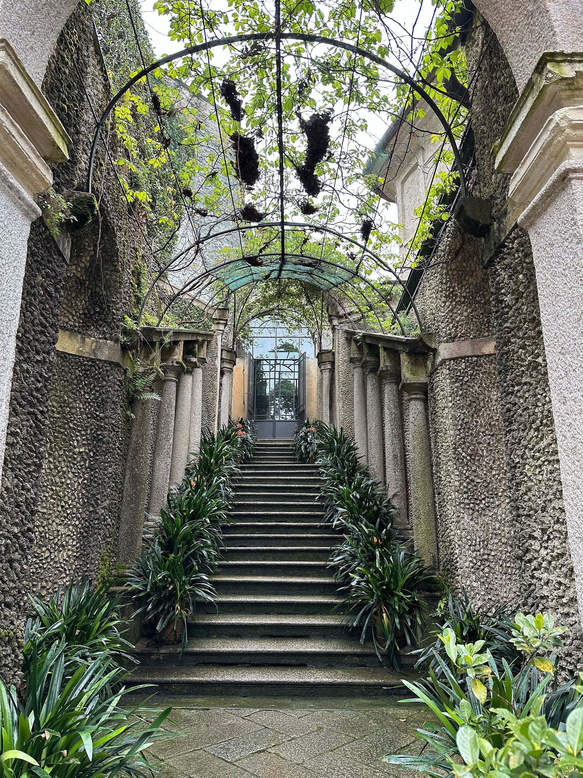 staircase with plants isola bella garden in stresa italy