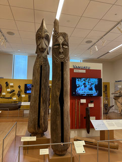 Slit drums from Vanuatu on display at the musical instrument museum in phoenix az