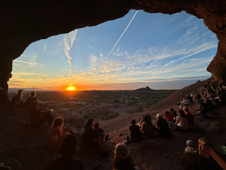 view of sunset from hole in the rock phoenix arizona