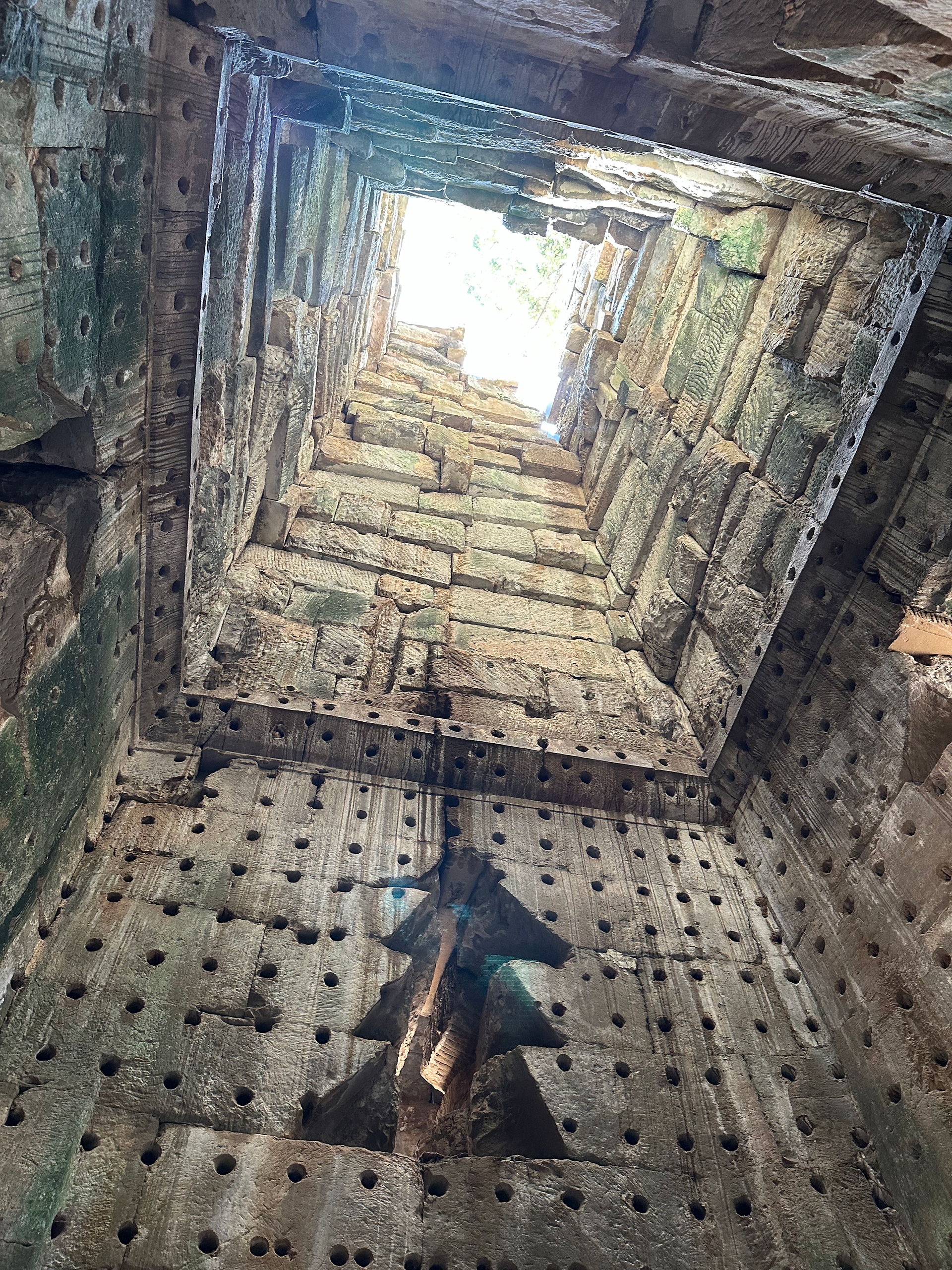inside tower at tomb raider temple ta prohm cambodia