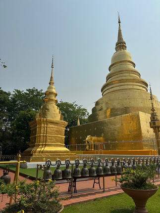 golden chedi at wat phra singh in old city chiang mai thailand
