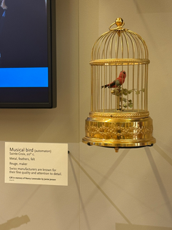 Mechanical song bird from Switzerland display at the musical instrument museum in phoenix az