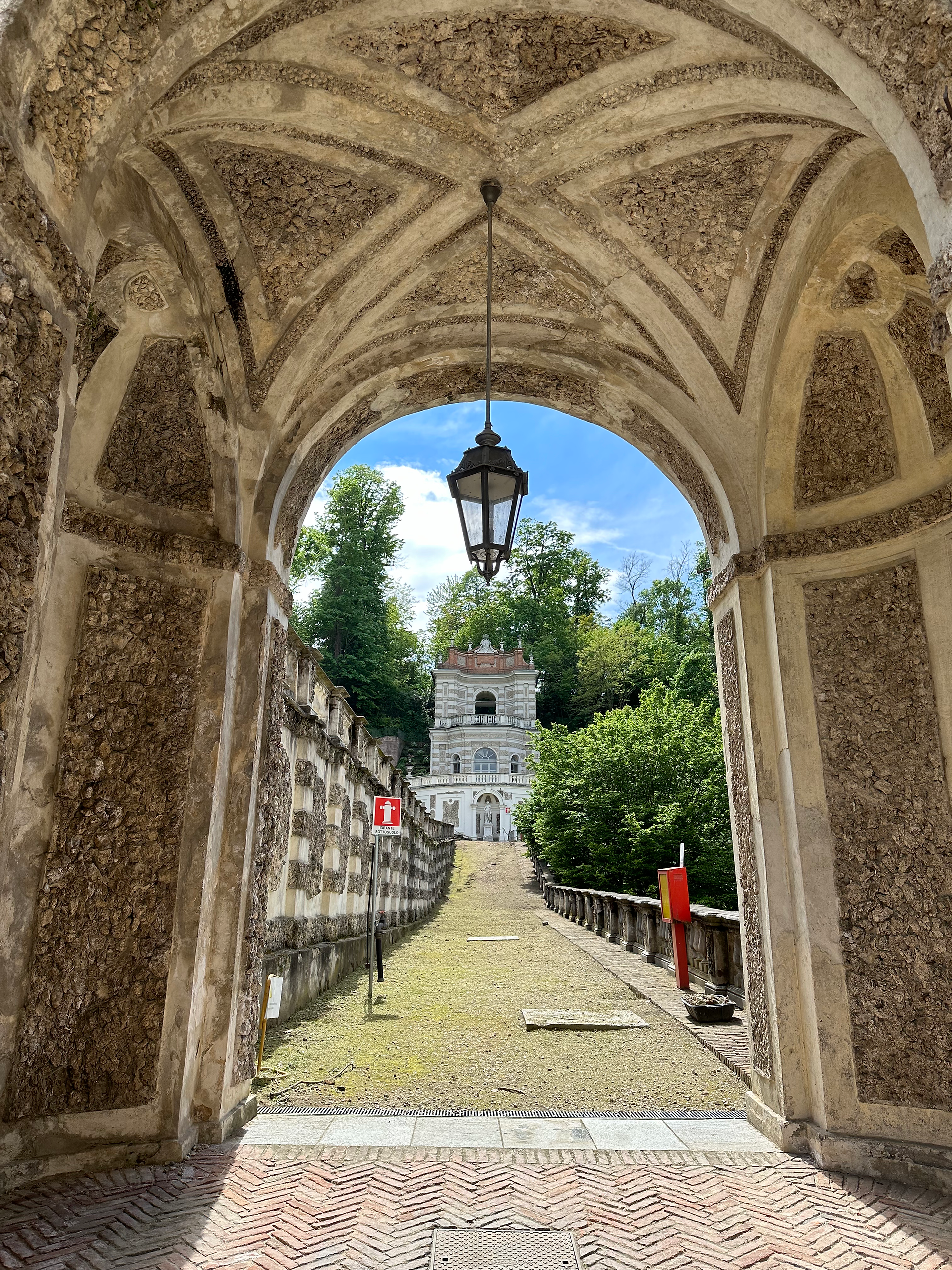 view of backyard building at villa della regina turin italy