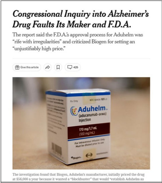 Closure on Biogen's Aduhelm Launch