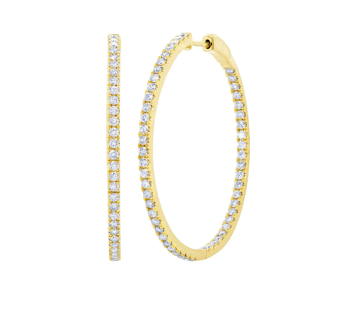 1.50" Diamond Hoop Earring