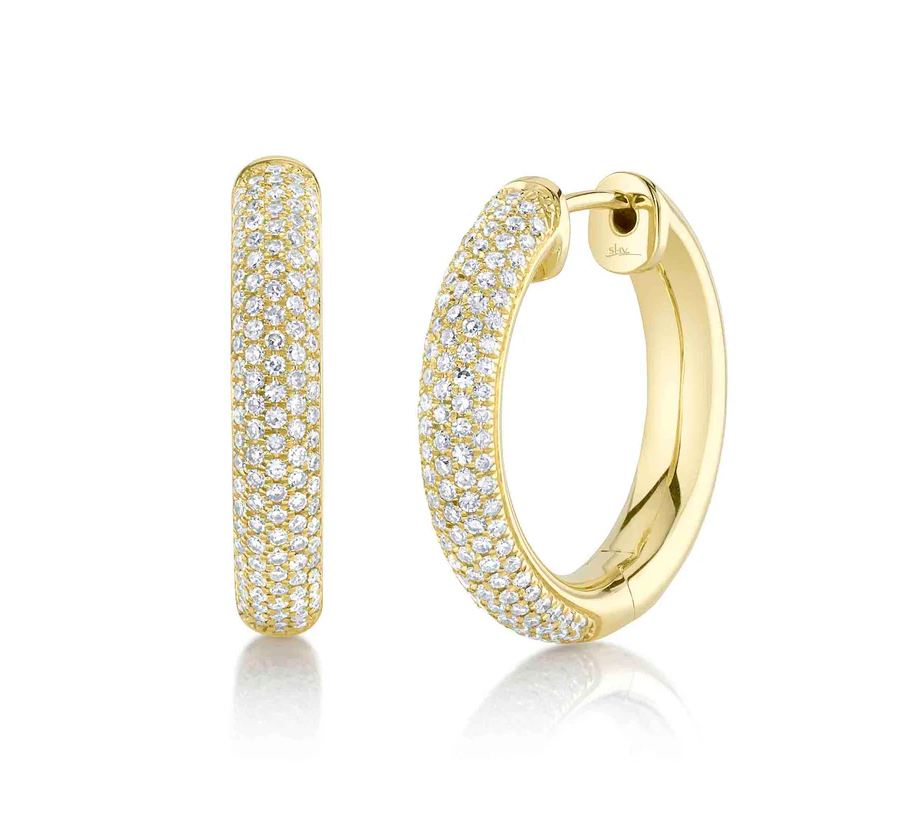Medium Diamond Donut Hoop Earring