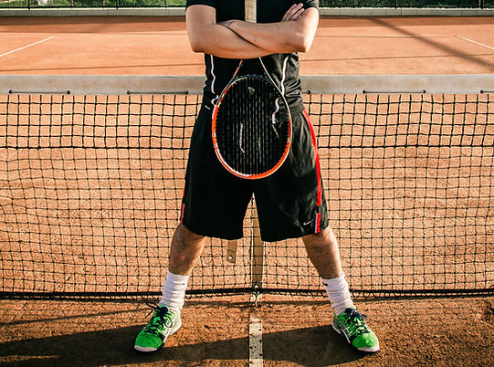 Confident tennis player