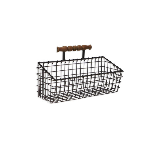 Long Wire Basket with Wood Handle marchemaison