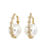 Thumbnail: Diamond Pearl 14kt gold earrings