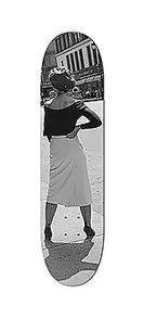 BILL RAUHAUSER (1918-2017)
Woman Looking Down Woodward Avenue, 
Detroit, Michigan
c. 1960
Hard Rock Maple 
31 x 8 inches
Limited Edition of 50
[Skateboard Deck]