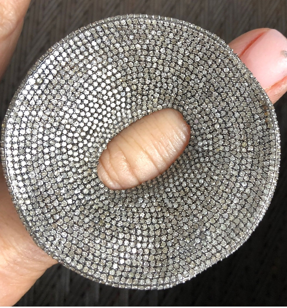 Thumbnail: Huge round diamond silver ring