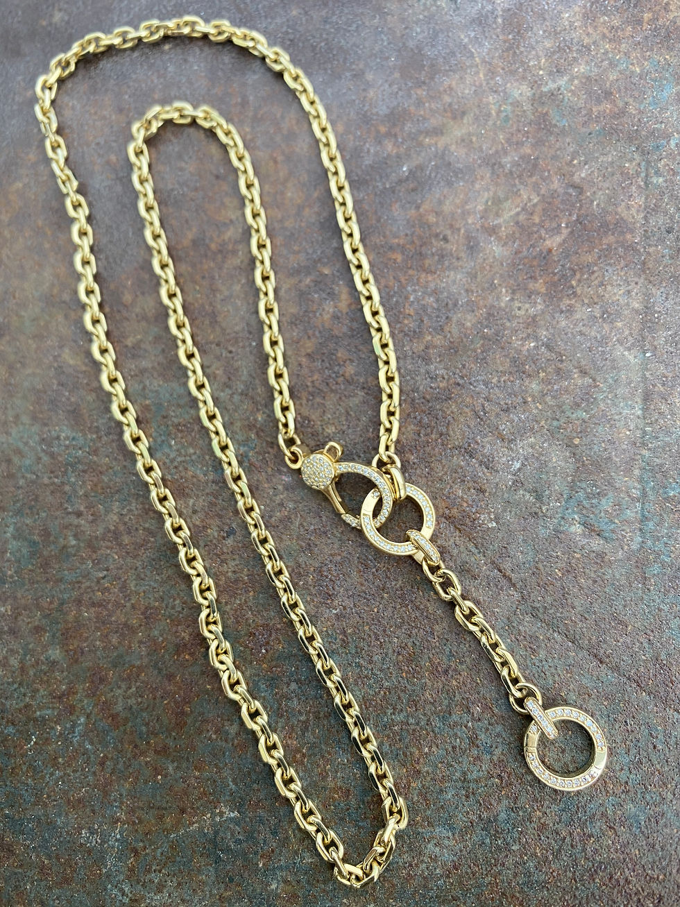 Thumbnail: Chain - 14 kt with two diamond connectors
