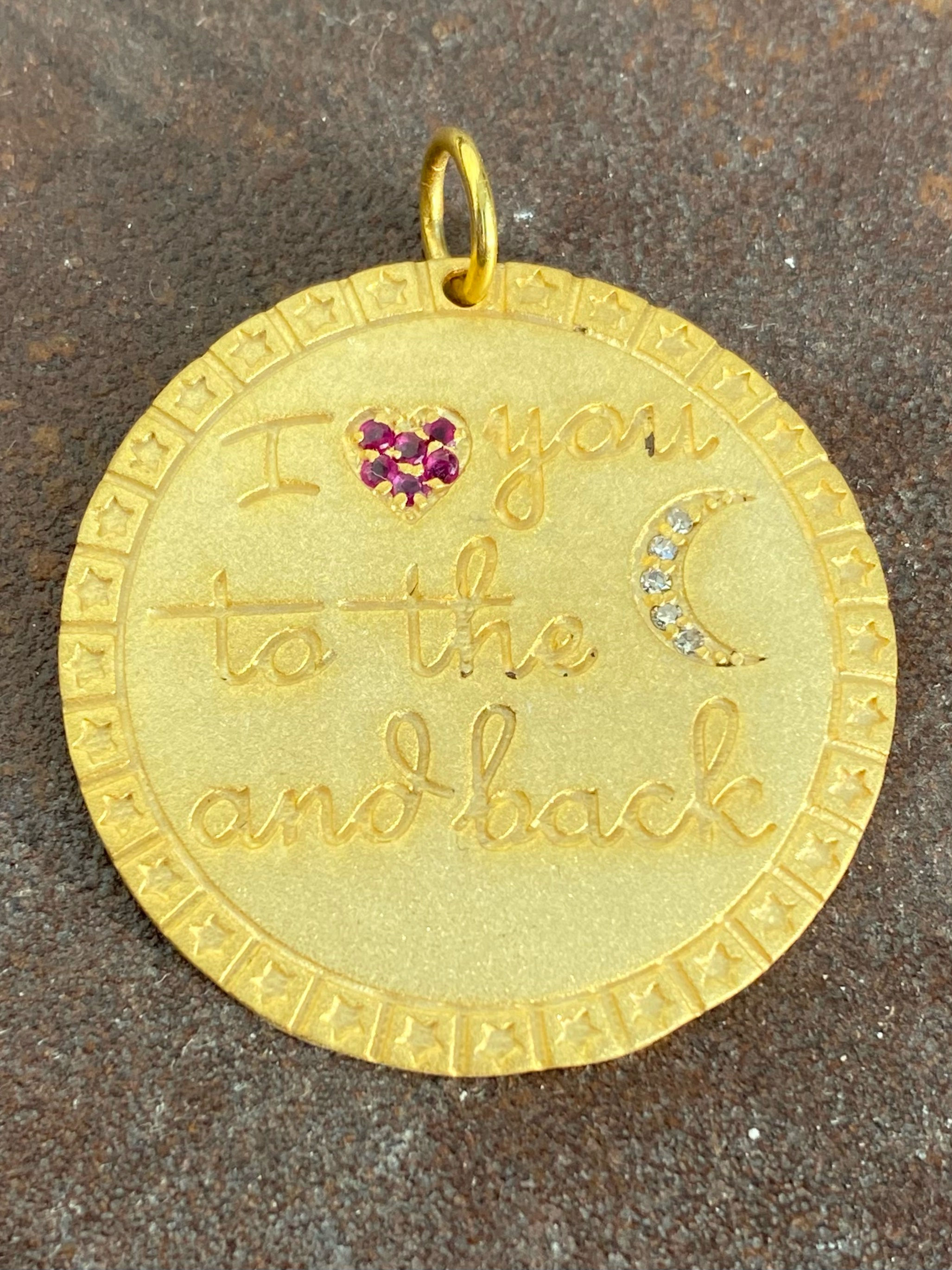 Diamond, Ruby Vermeil Charm