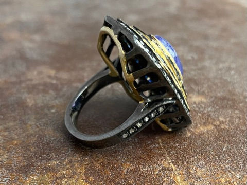 Thumbnail: DIAMONDS, AMETHYST, SILVER,BLUE SAPPHIRES