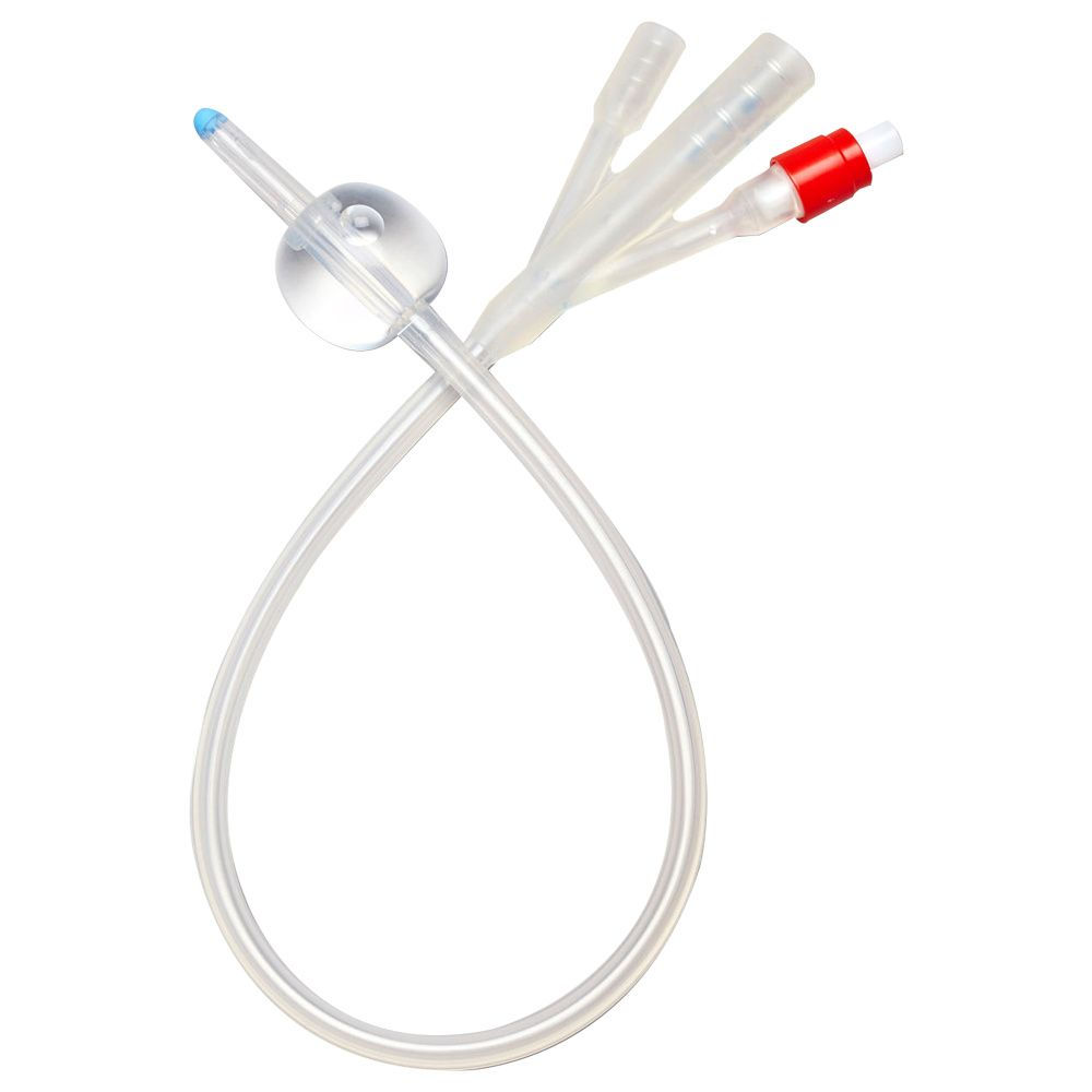 Medline Silicone Coated 3-Way Catheter, 18Fr, 30Cc