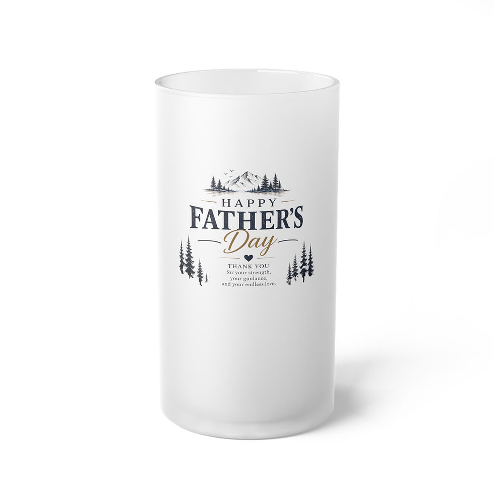 Thumbnail: Frosted Beer Mug — "Happy Father's Day" Rustic Mountain Design