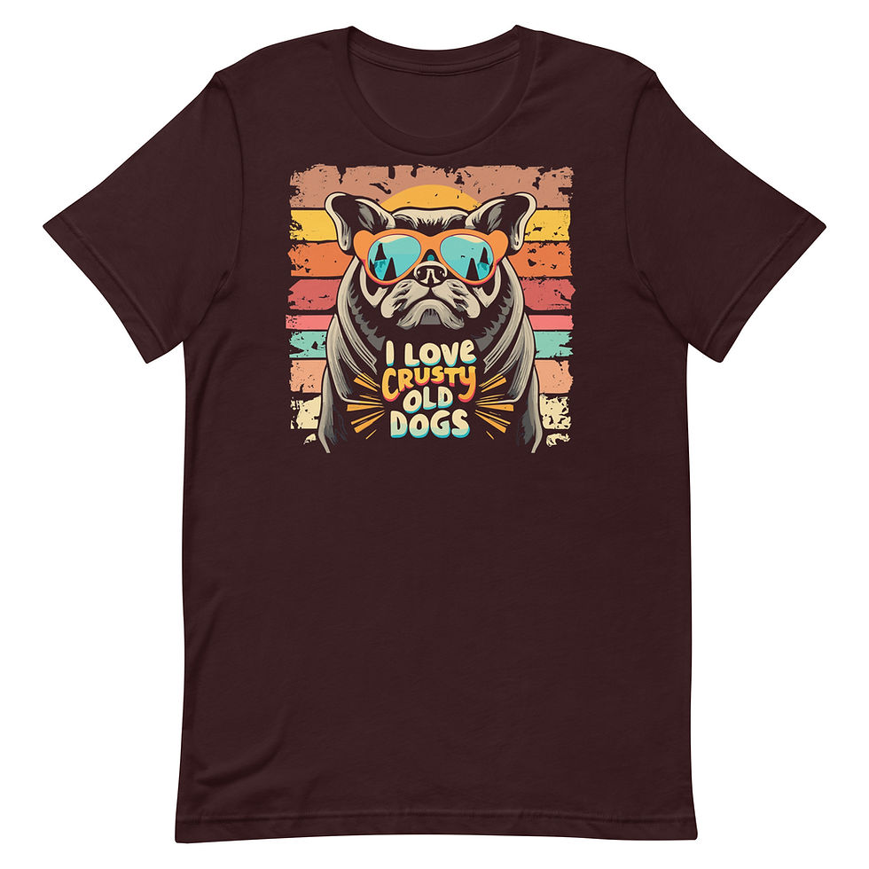Thumbnail: Unisex t-shirt - I love crusty old dogs
