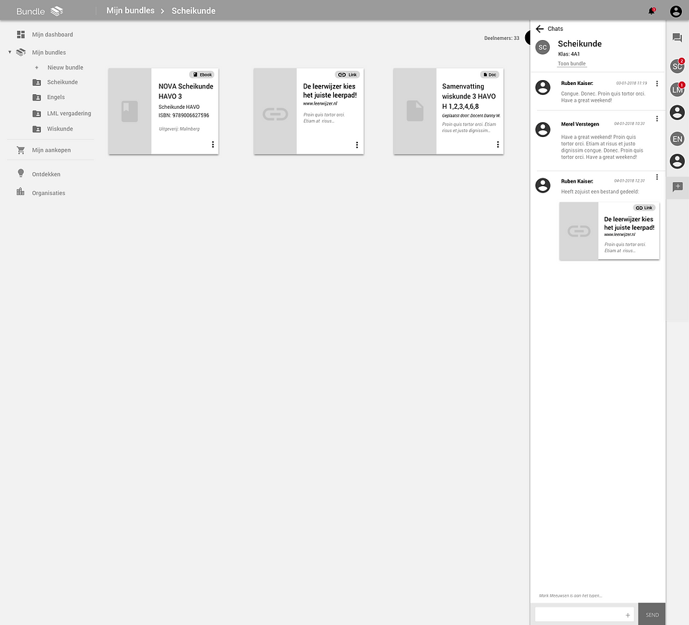bundle chat opties wireframe