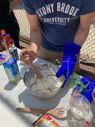 Mr. Matthew mixing ice cream
