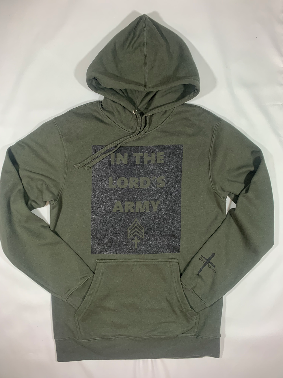 Adult - IN THE LORD'S ARMY - Hoodie (Military Green & Black)