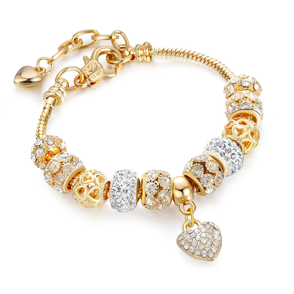 Thumbnail: Crystal Heart Charm Bracelet