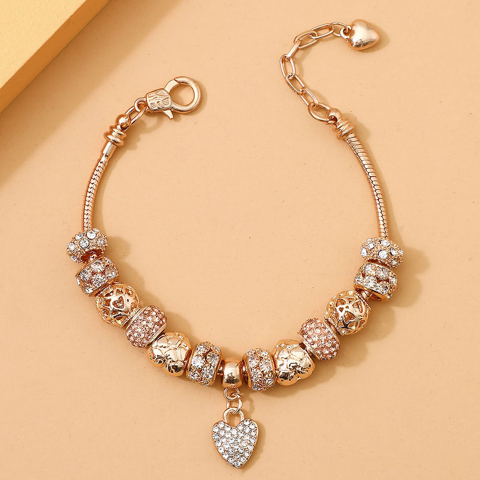 Thumbnail: Crystal Heart Charm Bracelet