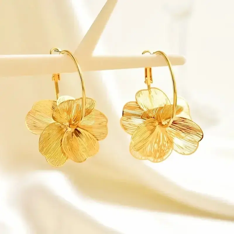 Luxury Floral Hoop Earrings