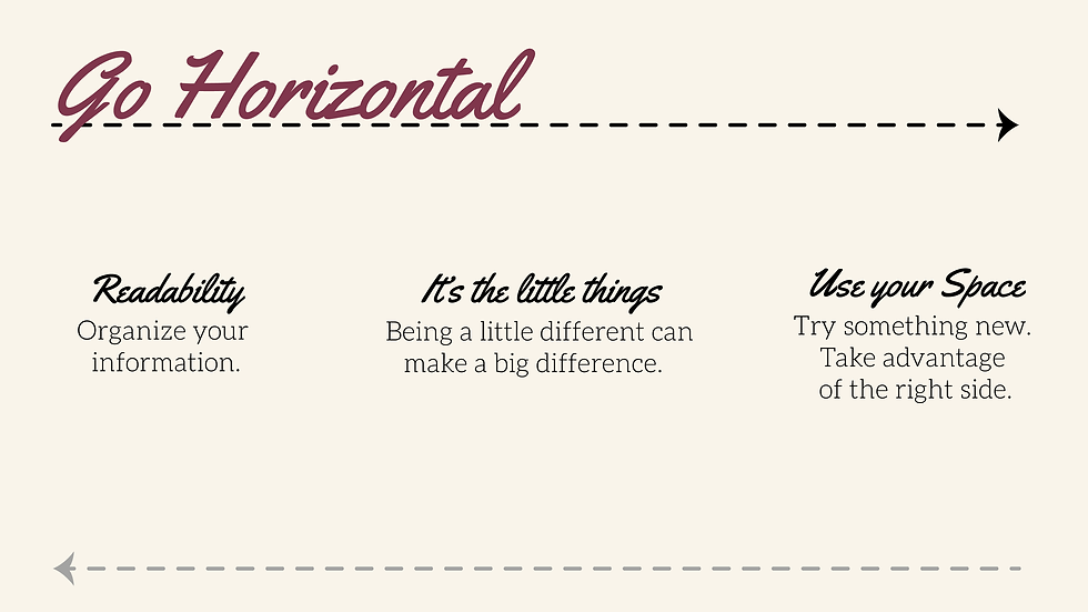 Horizontal Bullet Points
